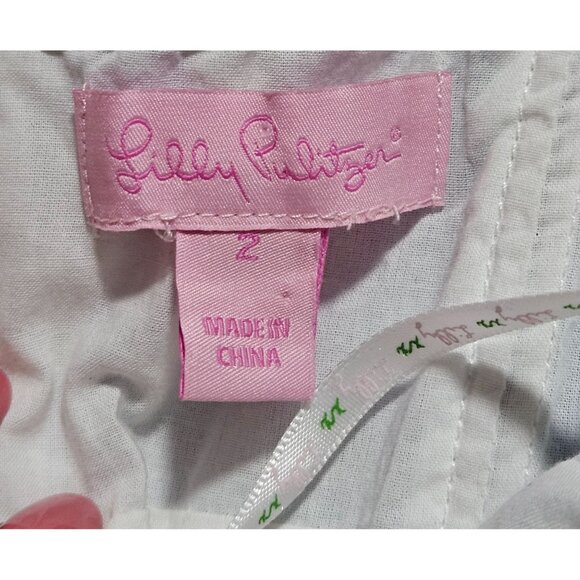 Lilly Pulitzer Halter Bee in Your Bonnet Sleeveless Dress V-Neck Ruffle  2 Woman - Picture 4 of 13